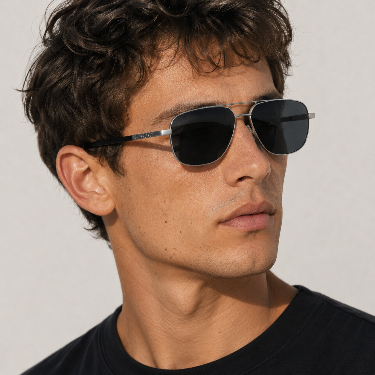 Miles Ti —  Titanium Aviator Sunglasses with Polarized Glass