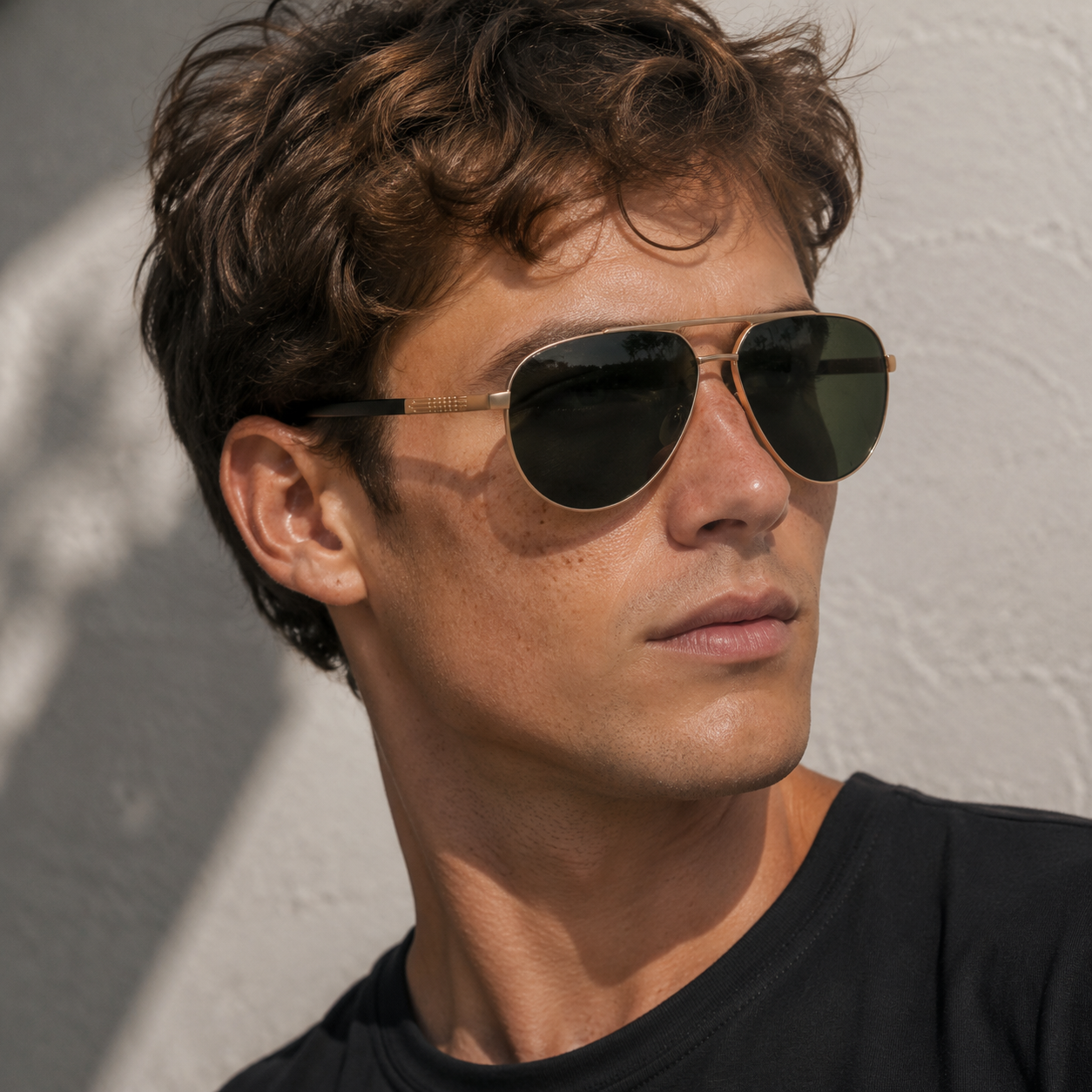 Miles Ti Titanium Aviator Sunglasses with Polarized Glass